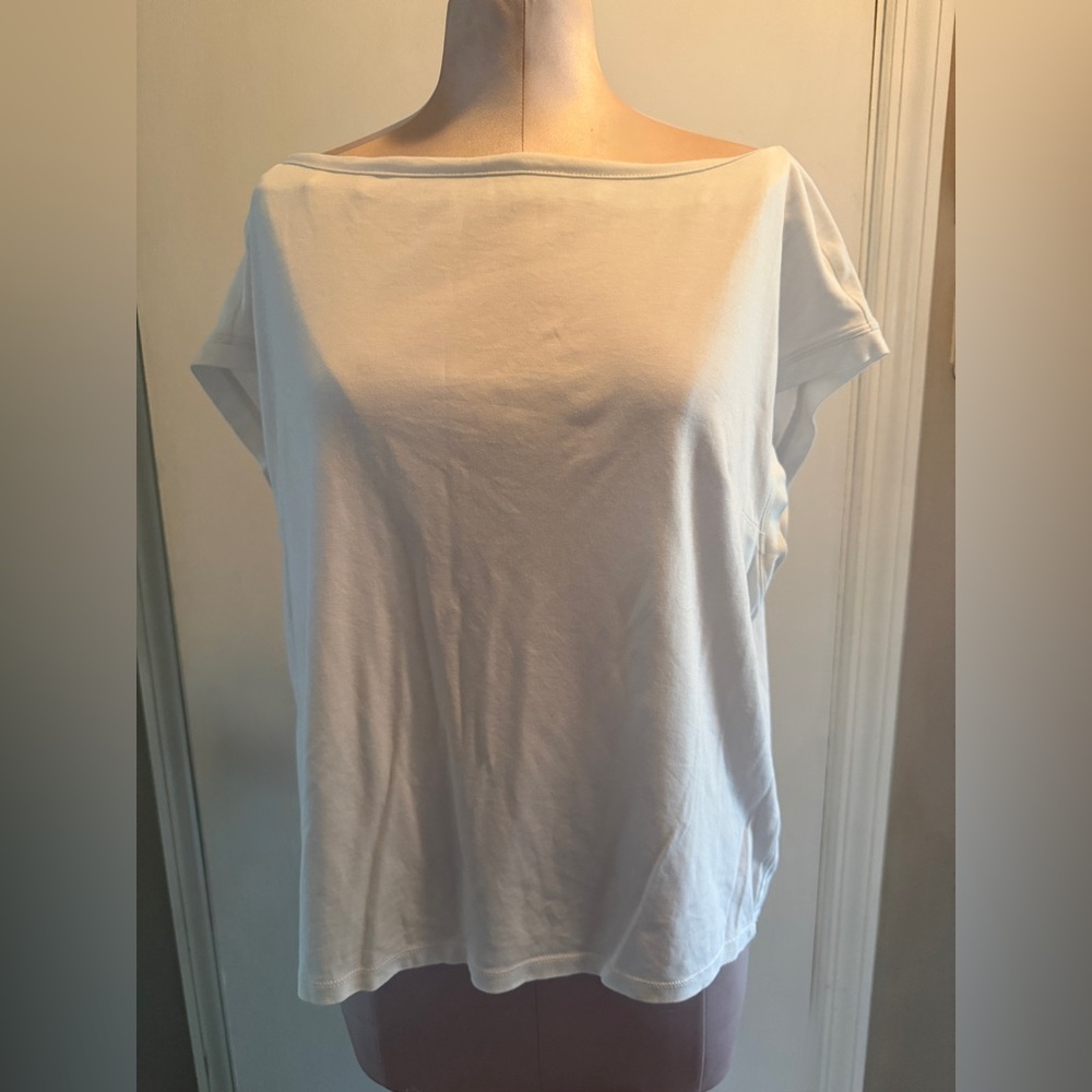 Anthropologie boatneck White Tee